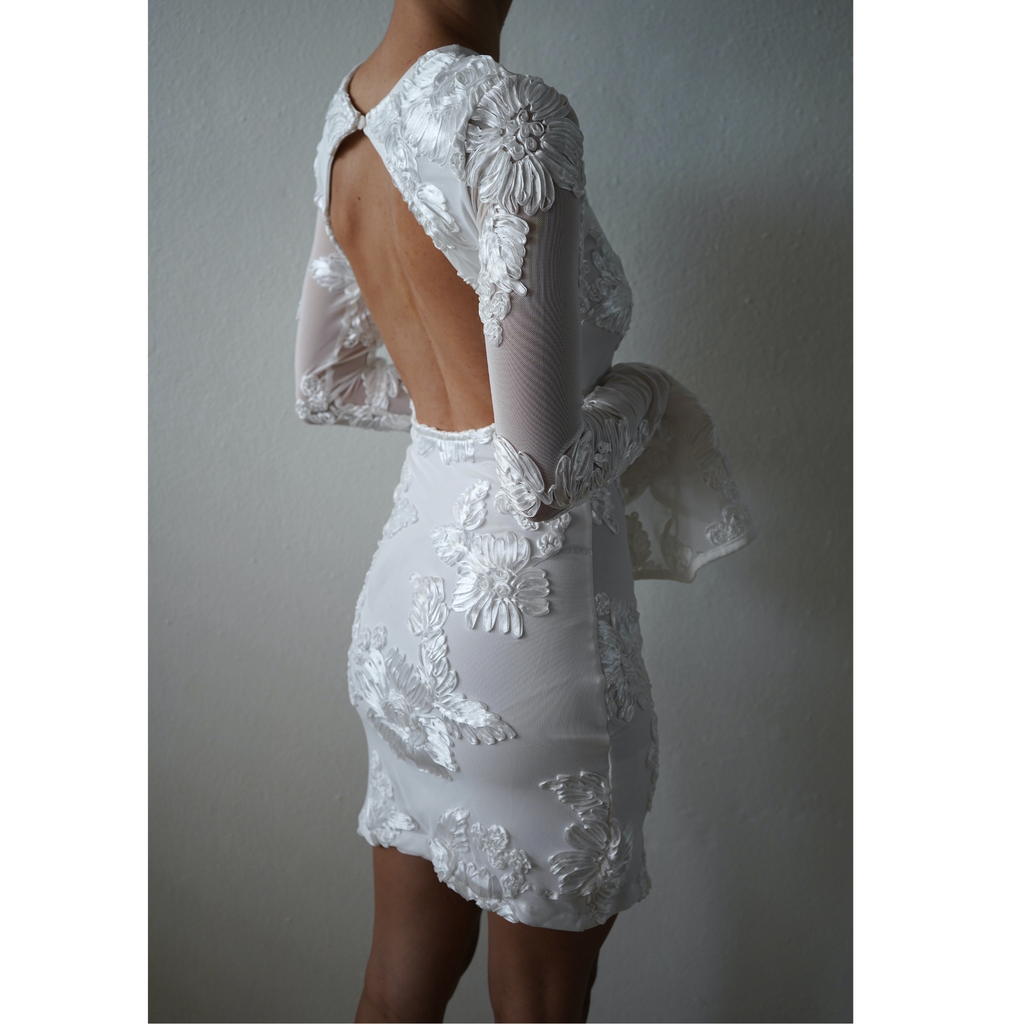 Floral Applique Mini Dress