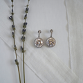 Round Halo Drop Earrings