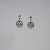 Round Halo Drop Earrings