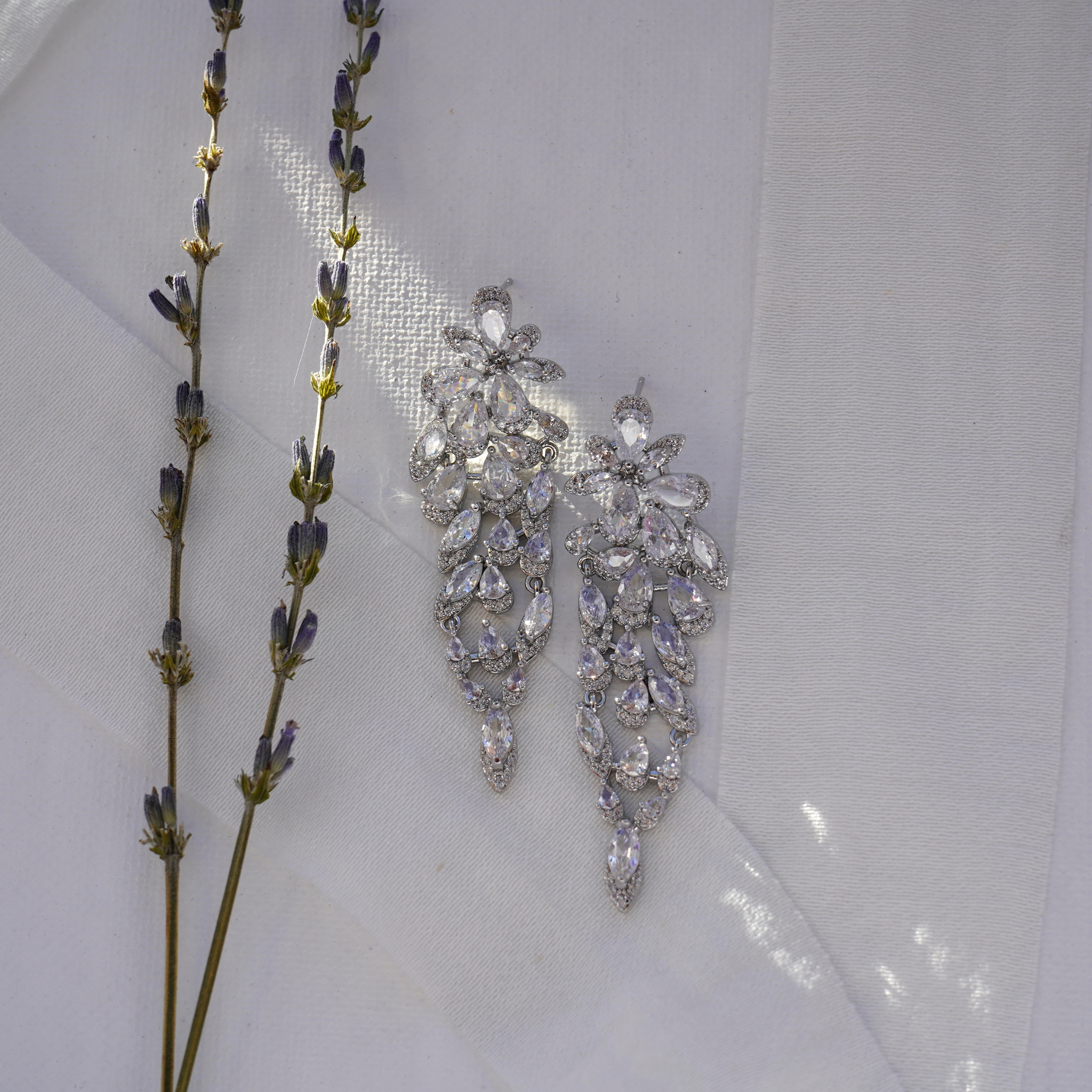 Flower Clusters Chandelier Earrings