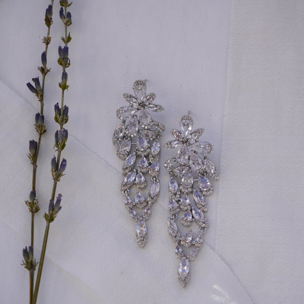 Flower Clusters Chandelier Earrings