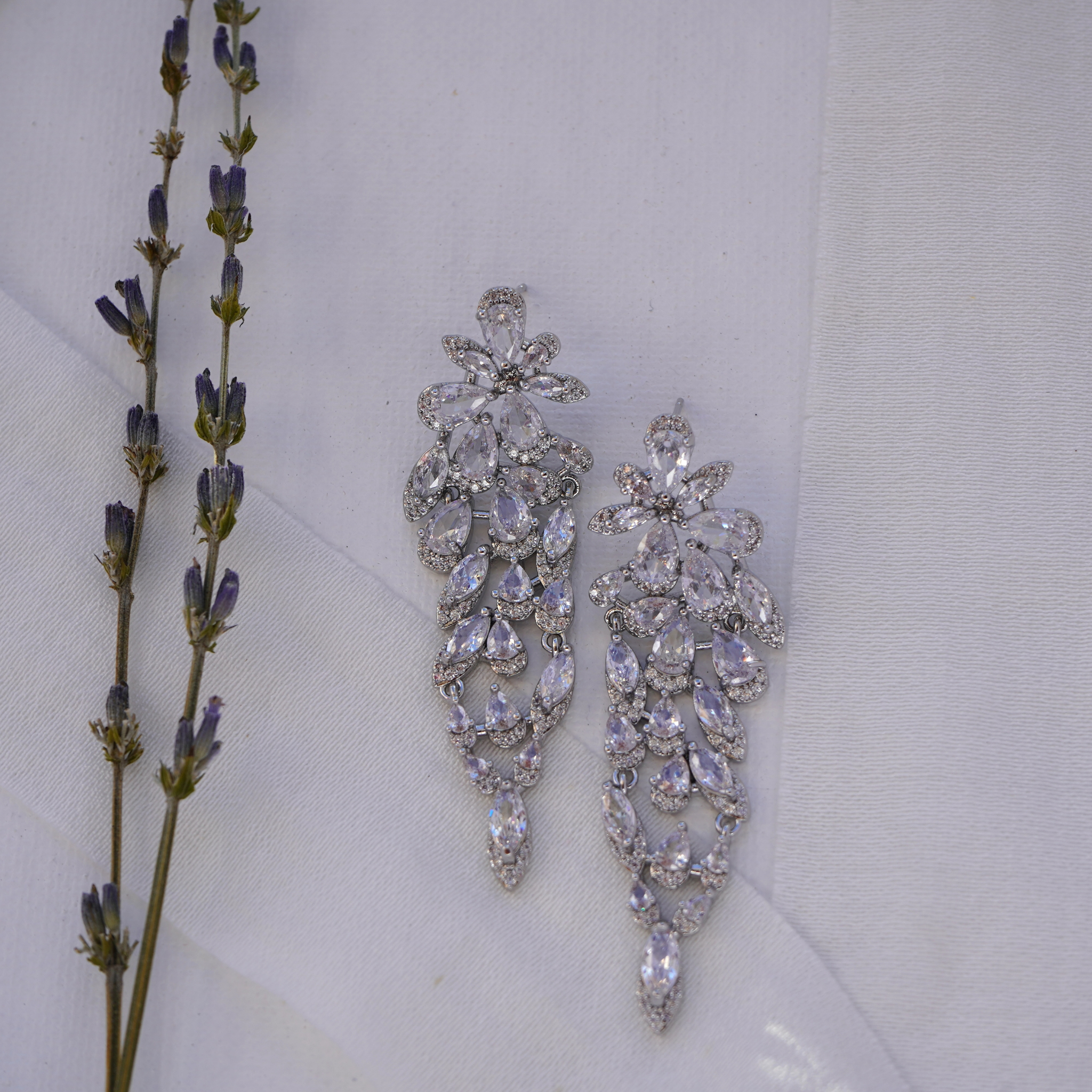 Flower Clusters Chandelier Earrings
