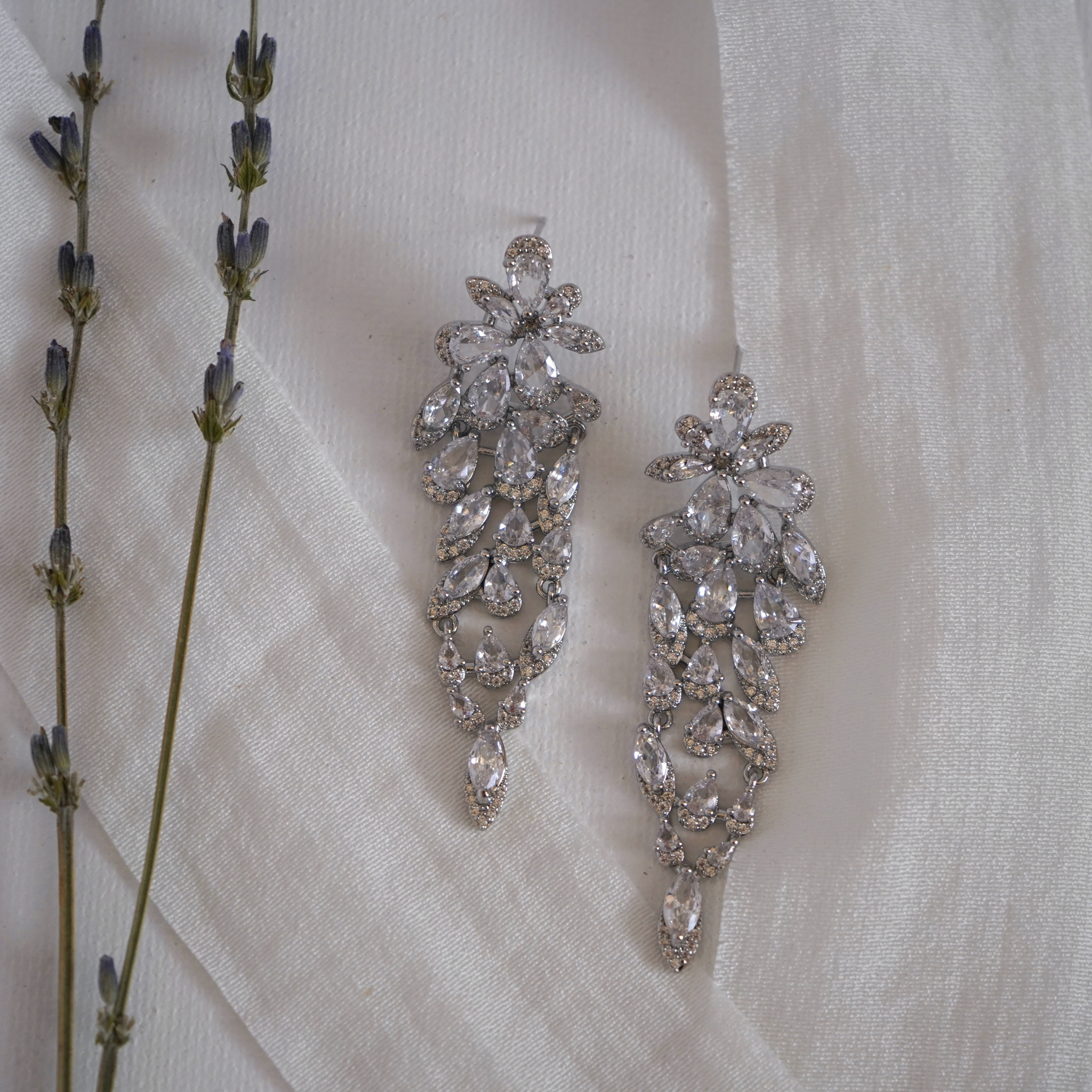 Flower Clusters Chandelier Earrings