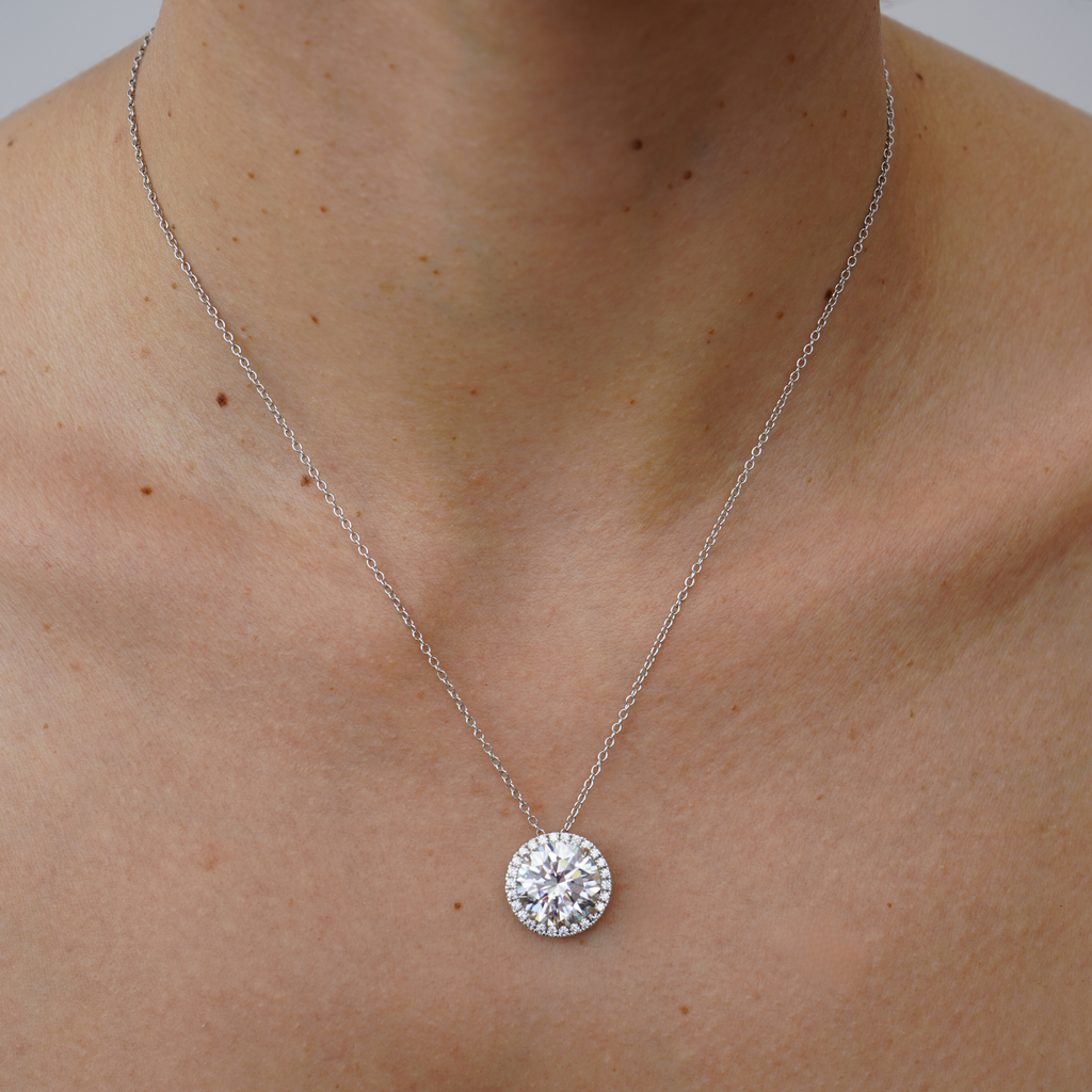Round Halo Necklace