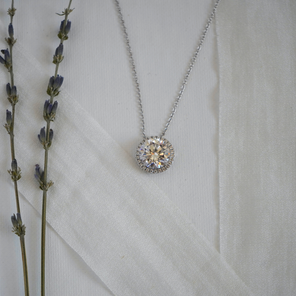 Round Halo Necklace