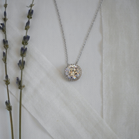 Round Halo Necklace