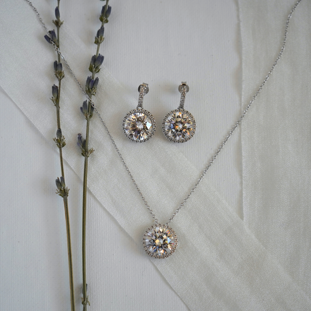 Round Halo Necklace