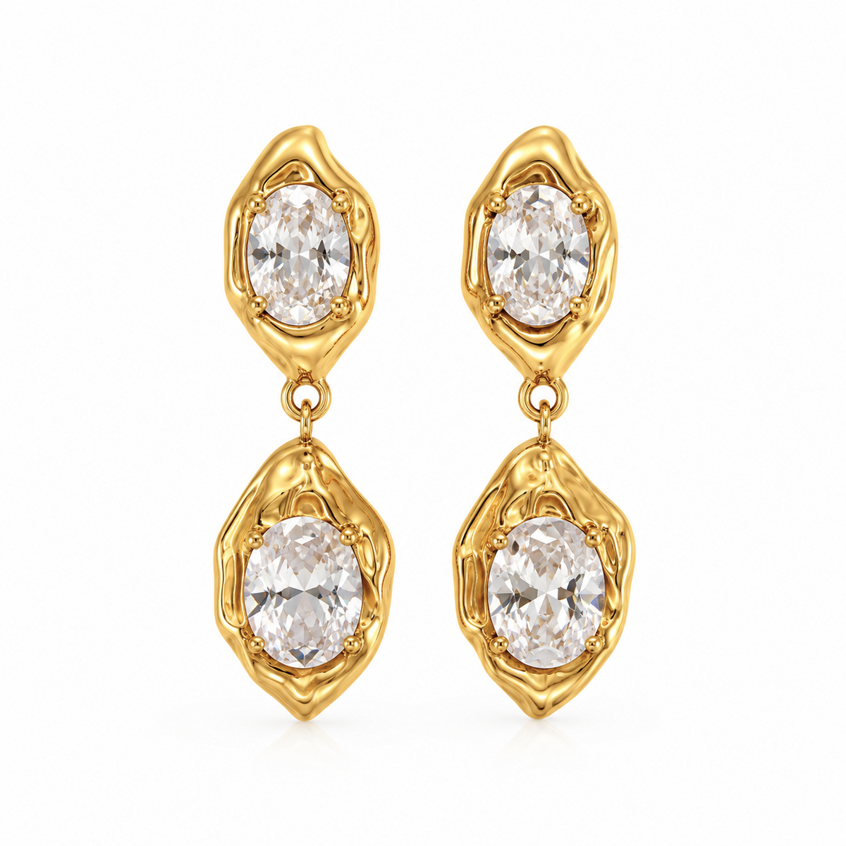 Coralie Bezel Drop Earring