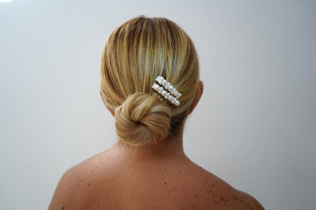 Pearl Cluster Barrette Set