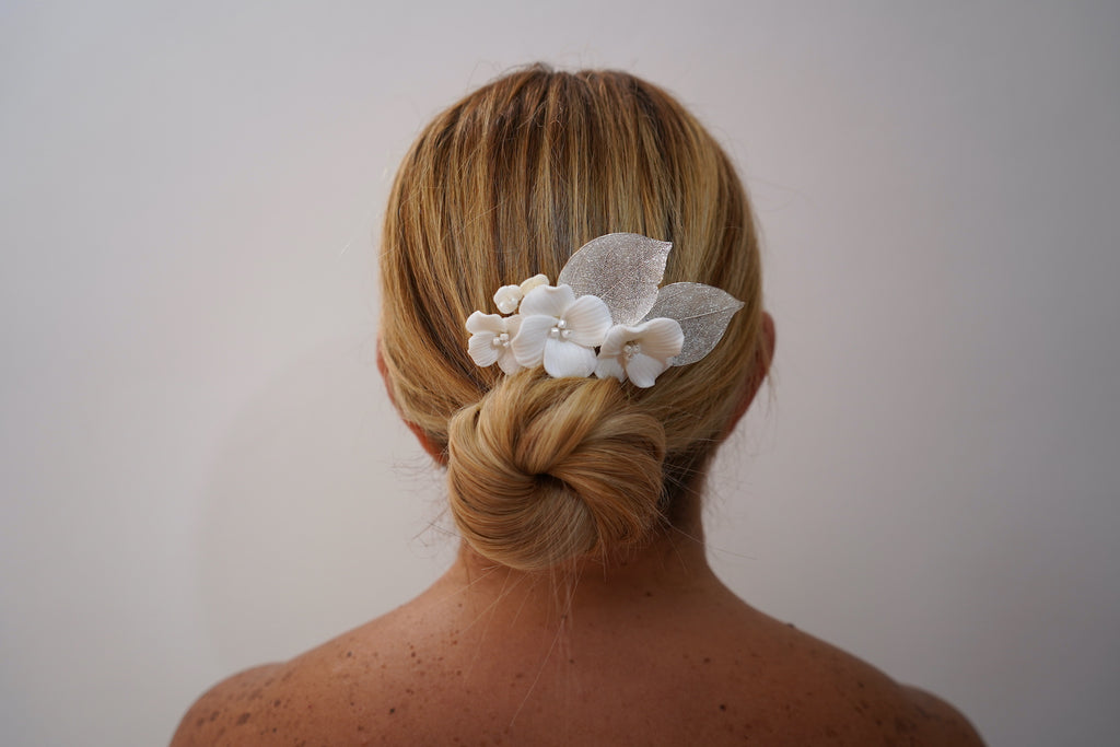 Calla Flowers and Leaves Comb