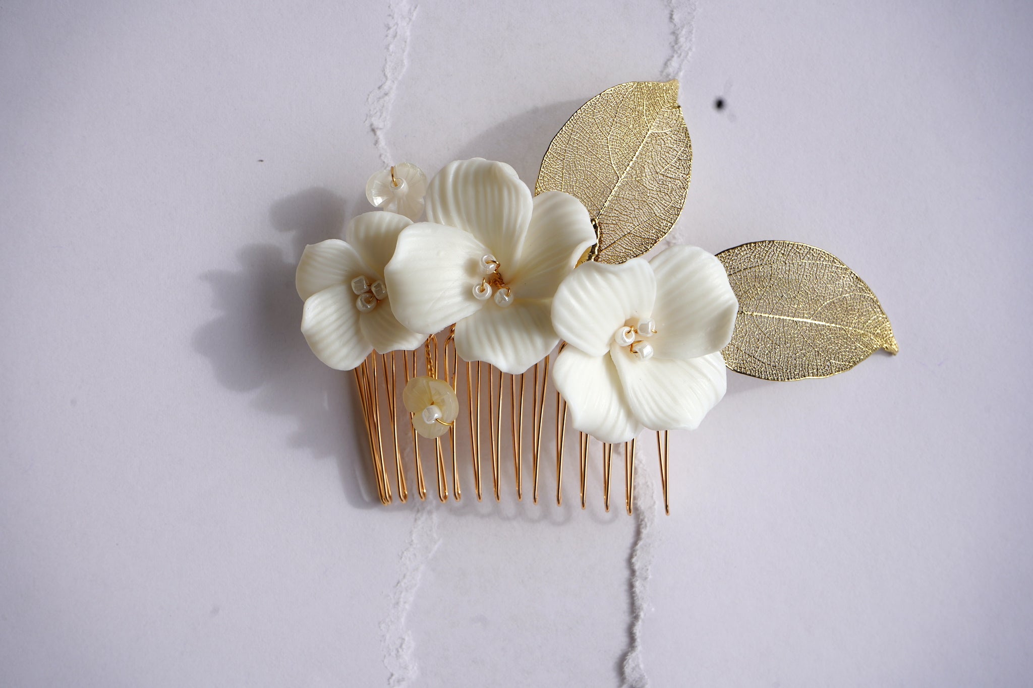 Calla Flowers and Leaves Comb