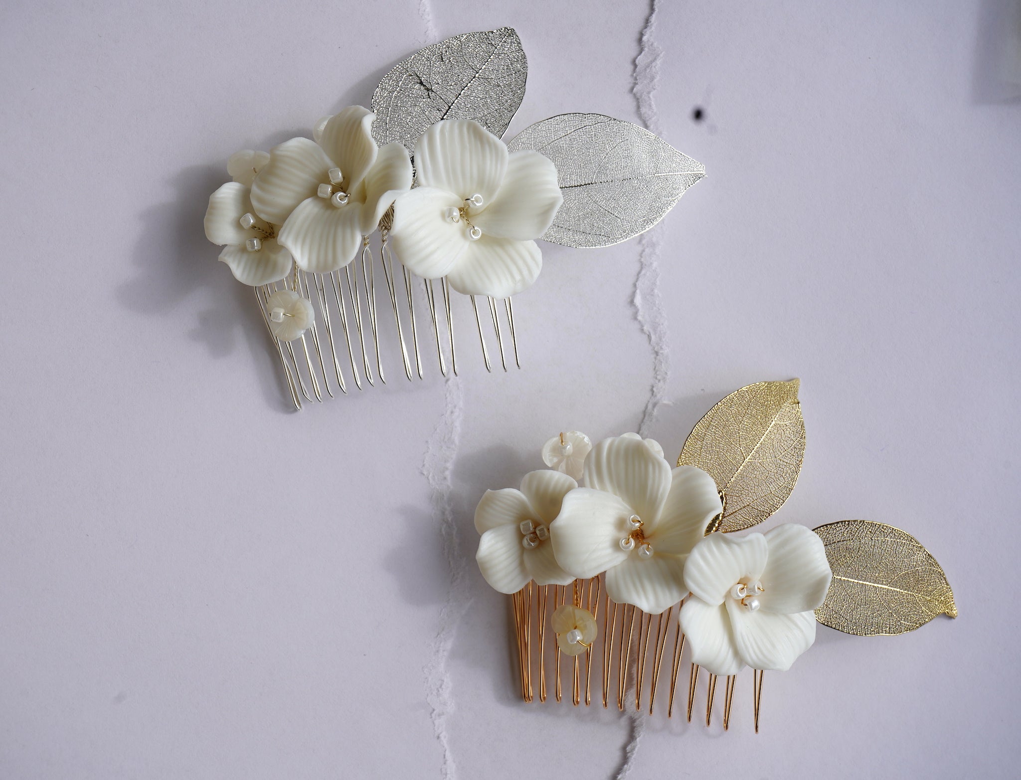 Calla Flowers and Leaves Comb