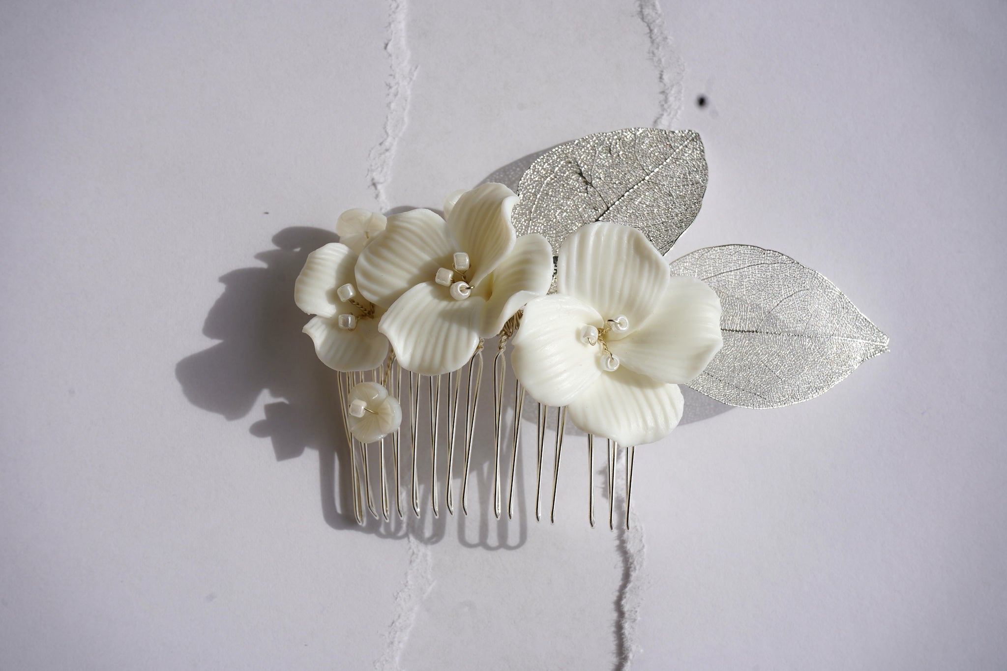Calla Flowers and Leaves Comb