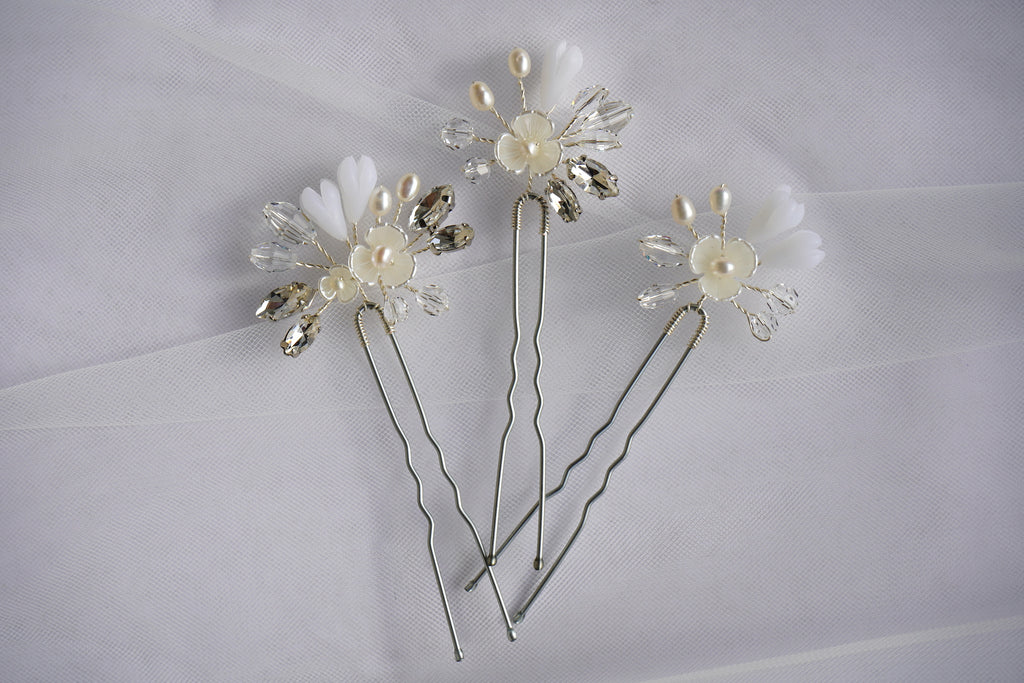Flowers and Crystals Hairpin Set