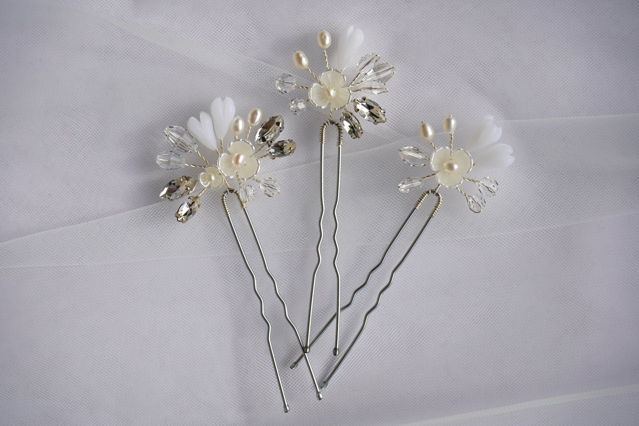 Flowers and Crystals Hairpin Set