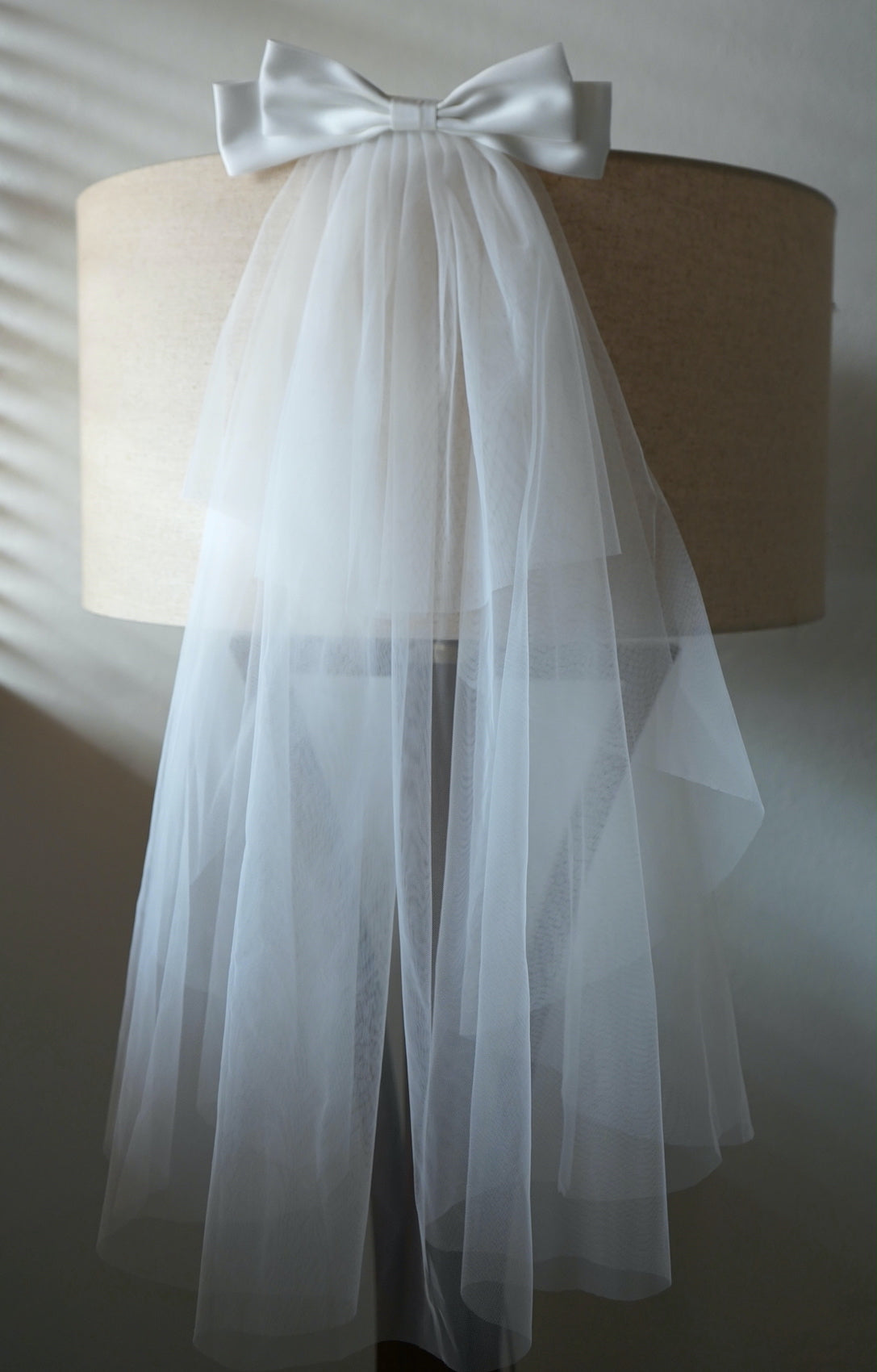 Double Satin Bow Two Layer Veil