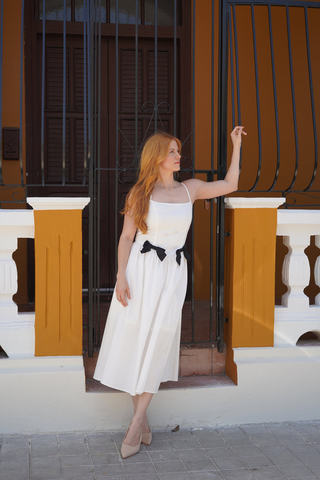 Double Bow Midi Dress