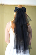 Double Satin Bow Two Layer Veil