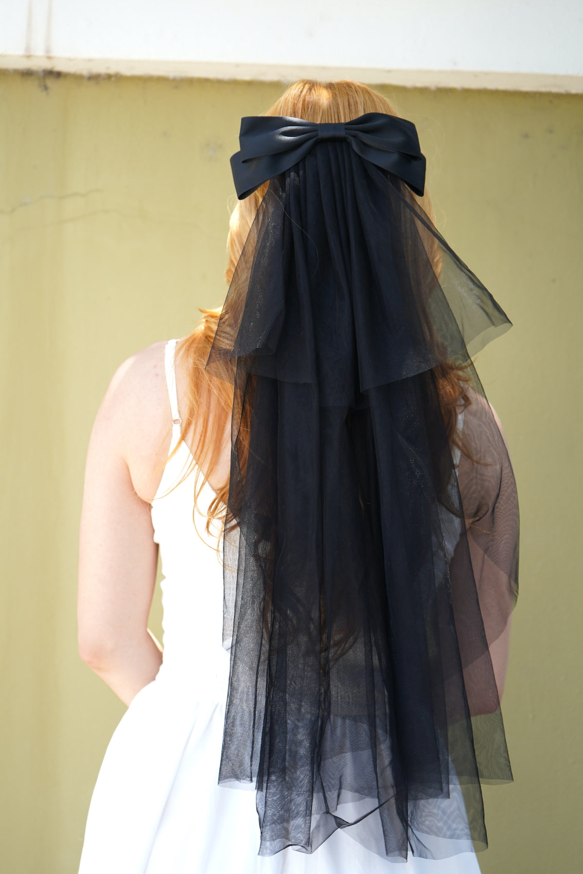 Double Satin Bow Two Layer Veil