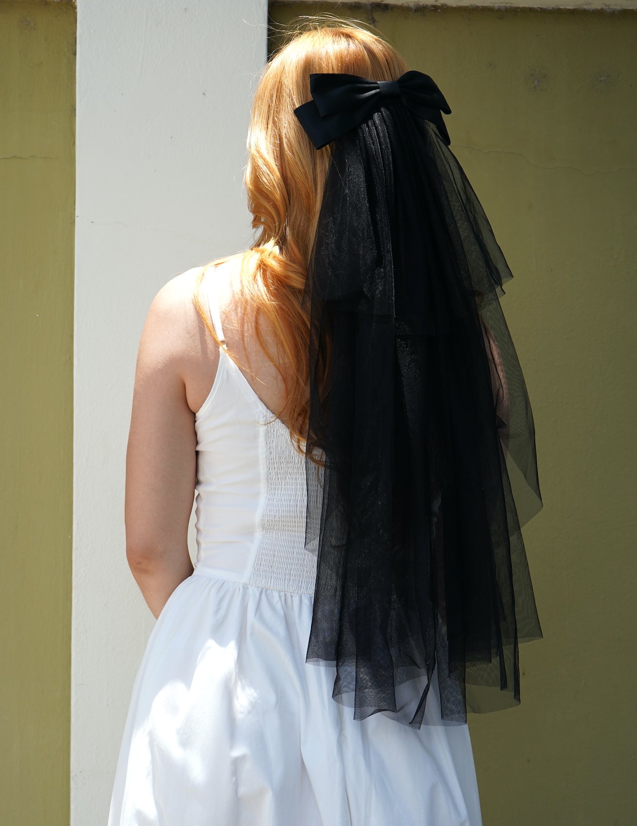 Double Satin Bow Two Layer Veil