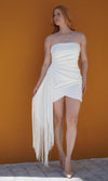 Anna Draped Side Fringe Dress