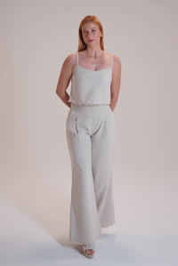 Pearl Linen Blend Crop Top