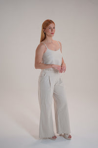 Pearl Linen Blend Crop Top