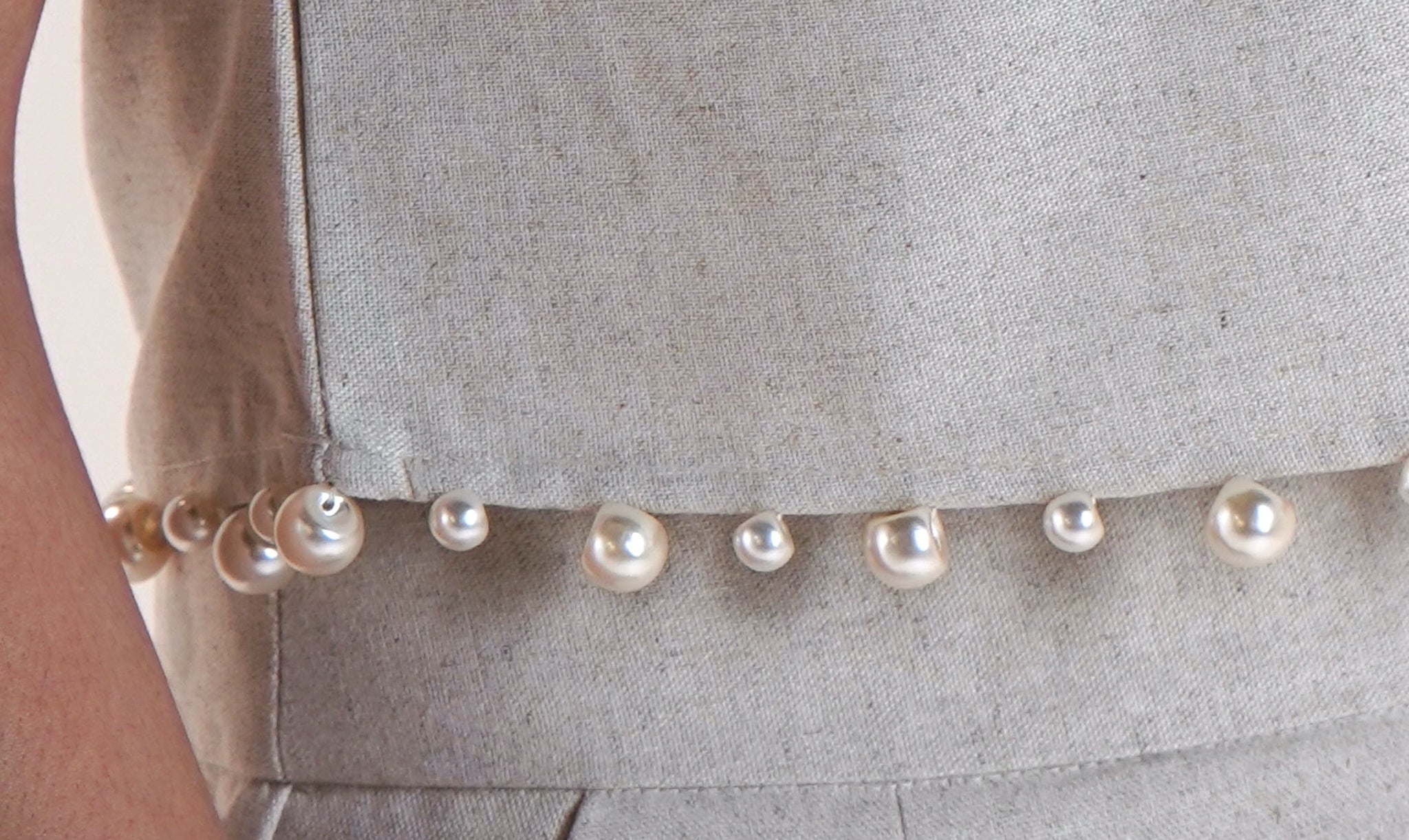Pearl Linen Blend Crop Top