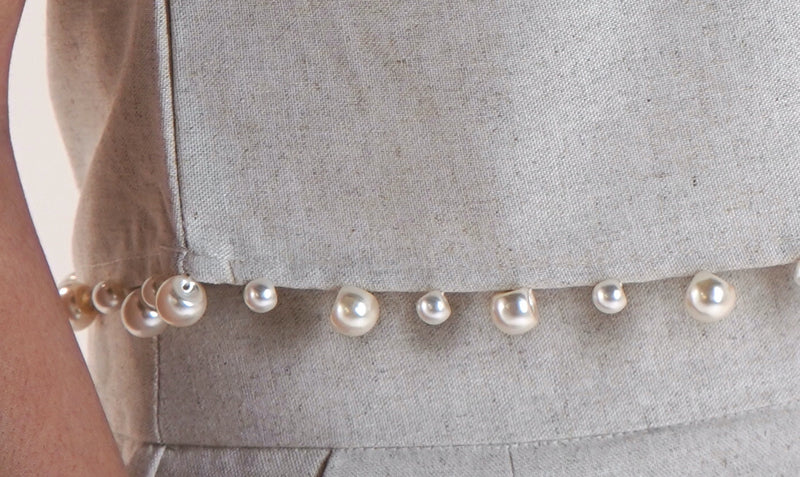 Pearl Linen Blend Crop Top