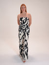 Strapless Black and Cream Jumpsuit