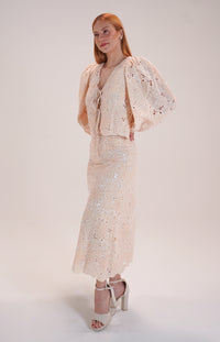 Floral Eyelet Skirt