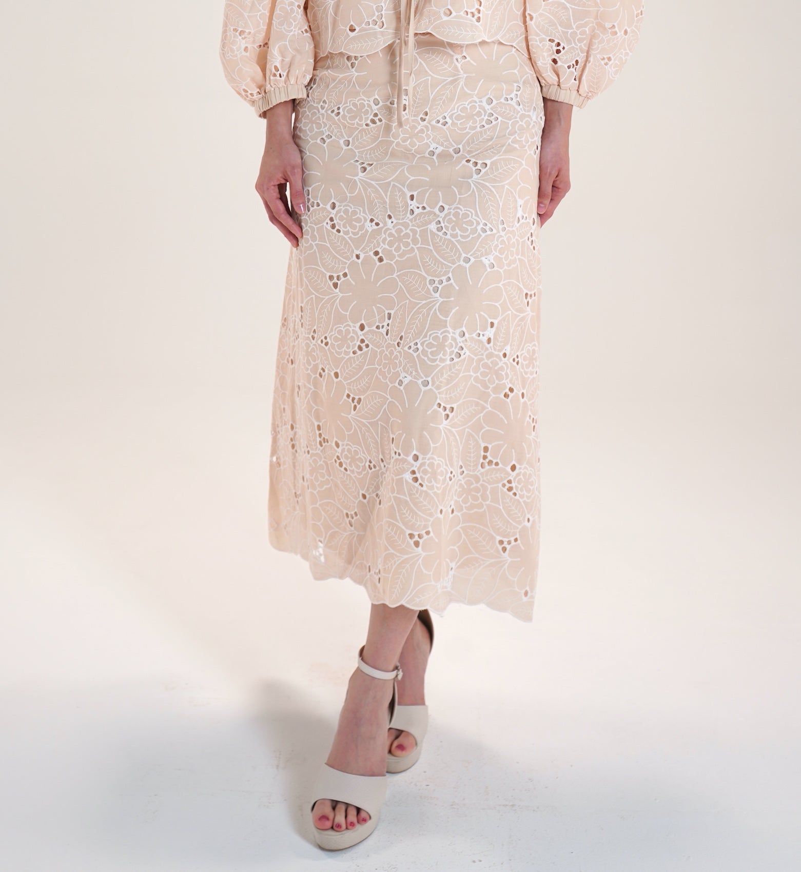 Floral Eyelet Skirt