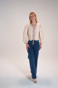 Floral Eyelet Top