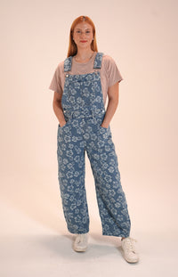 Floral Denim Overalls