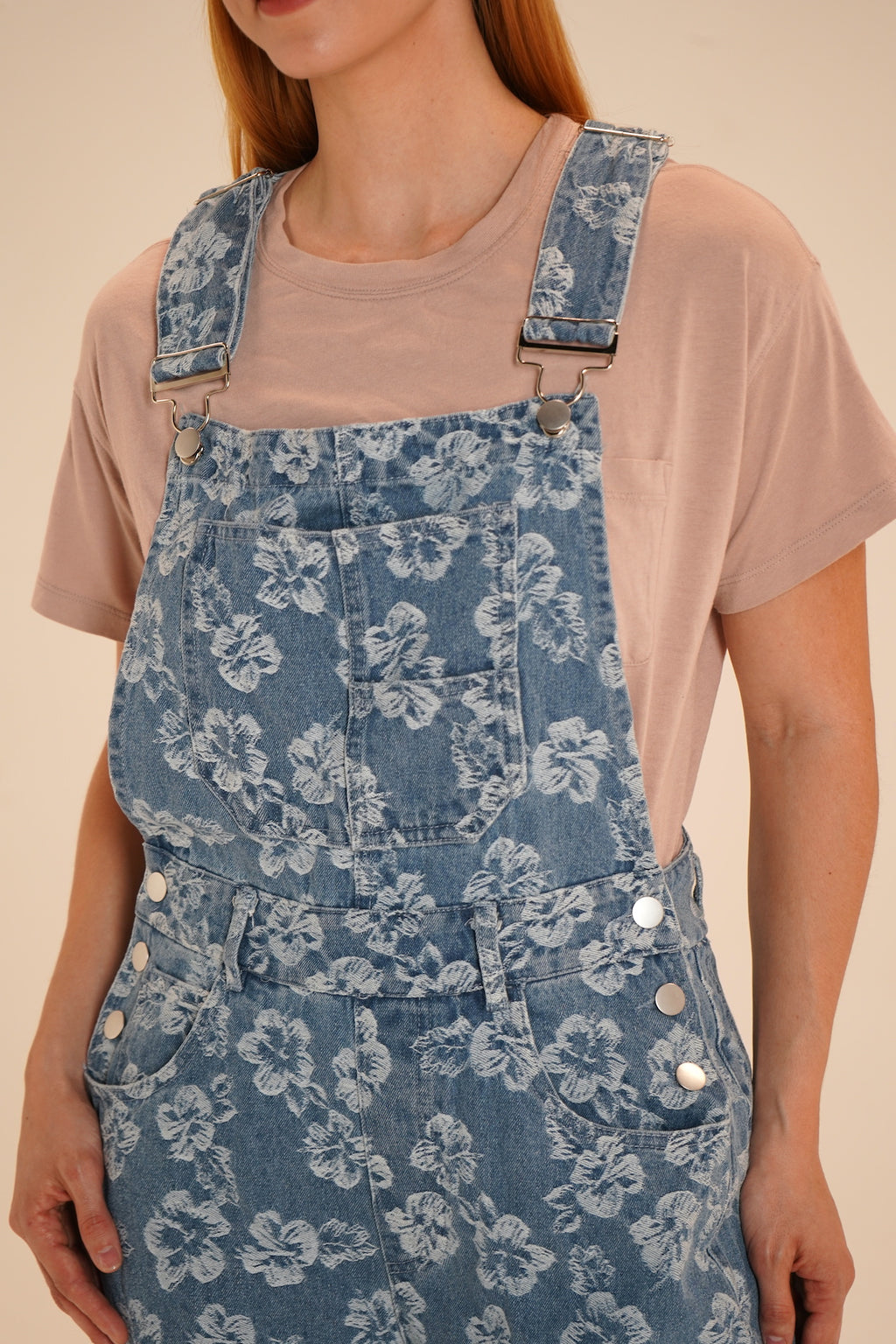 Floral Denim Overalls