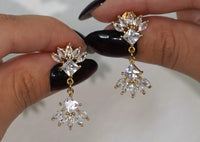 Double Fan Drop Earrings