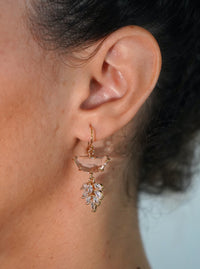Leaf Crystals Drop Earrings