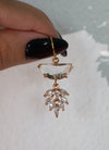 Leaf Crystals Drop Earrings