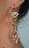 Art Deco Gold Long Earrings