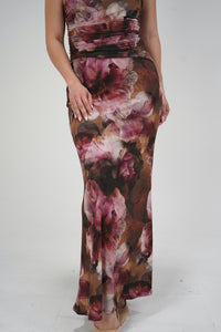 Pink Tones Floral Skirt Set