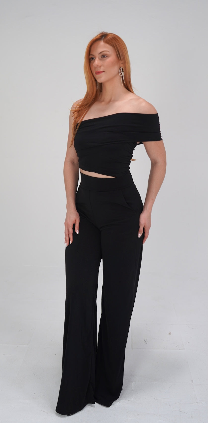 One Shoulder Black Set