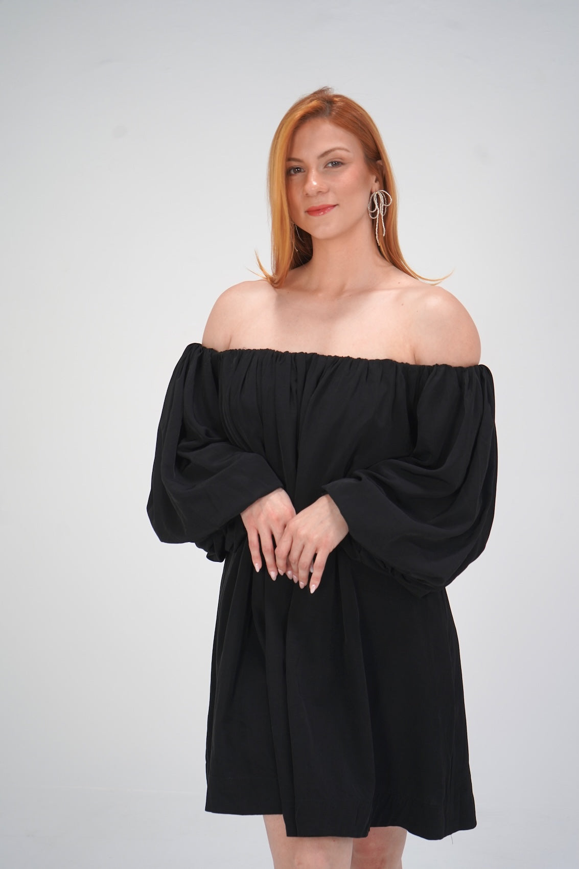 Puff Sleeves Off Shoulder Dress