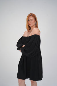 Puff Sleeves Off Shoulder Dress