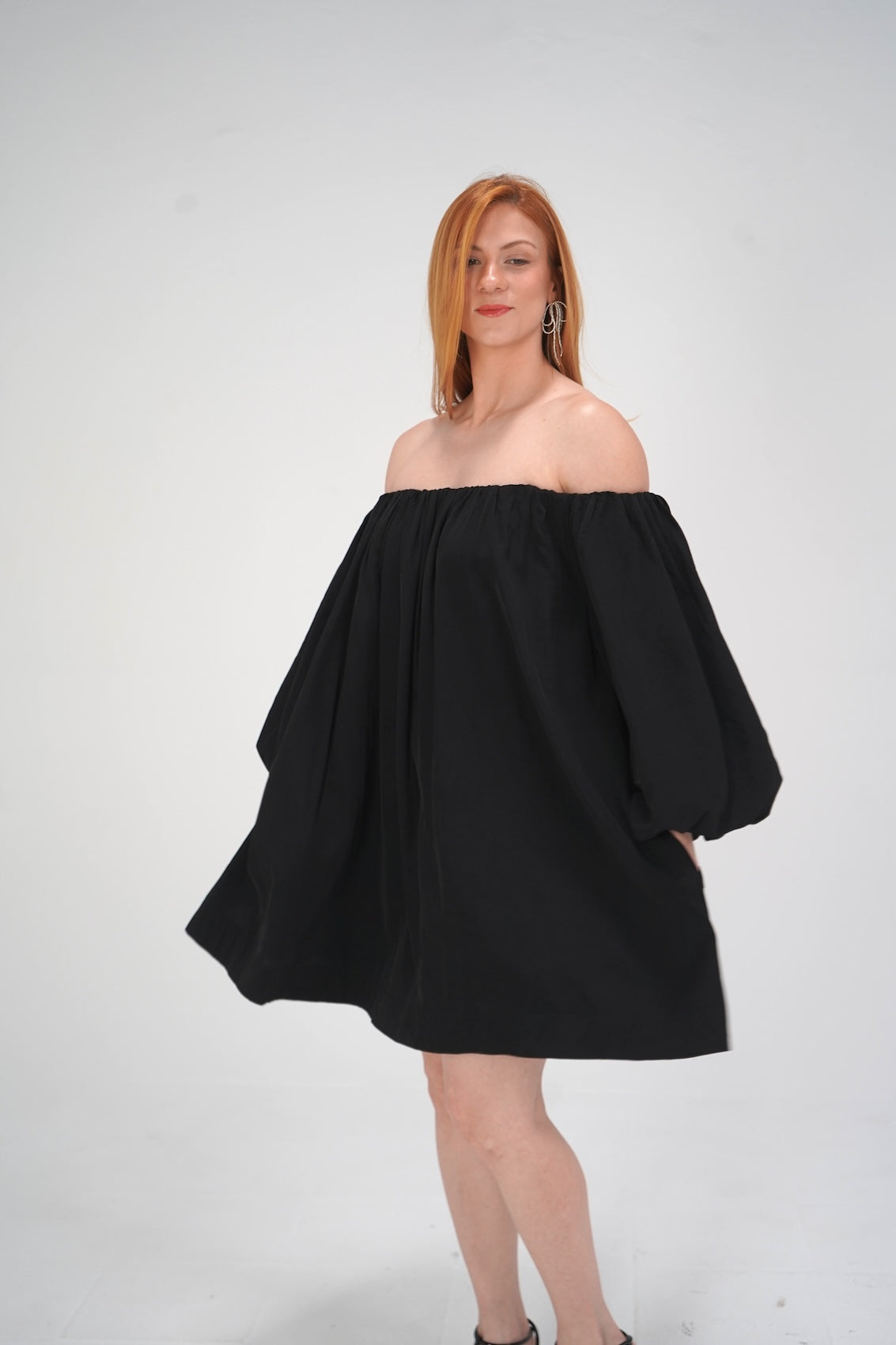 Puff Sleeves Off Shoulder Dress