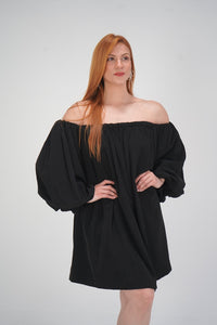 Puff Sleeves Off Shoulder Dress