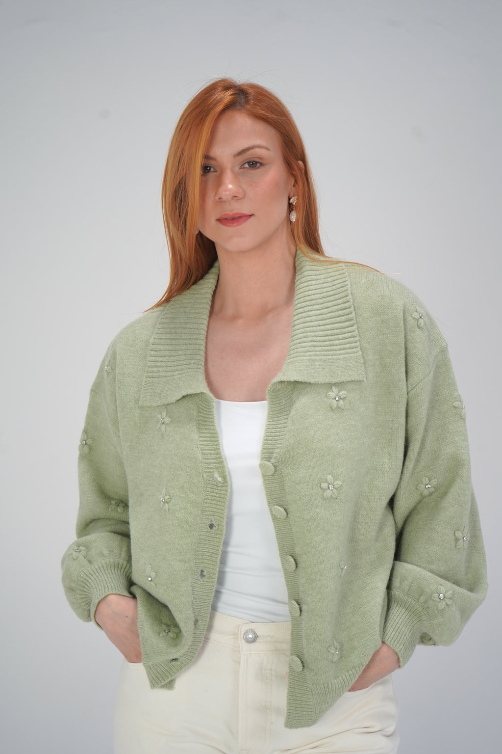 Sage Floral Cardigan