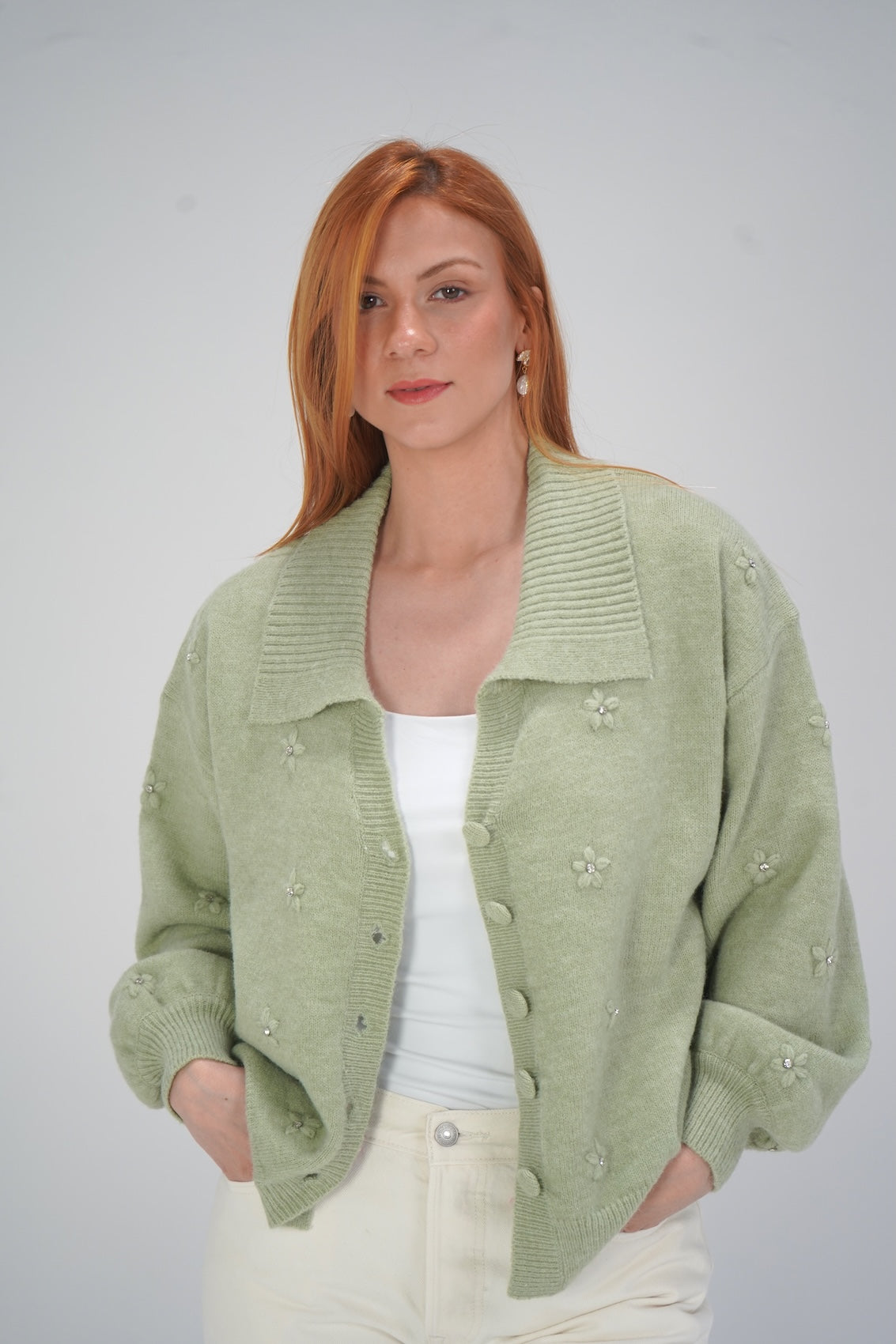 Sage Floral Cardigan