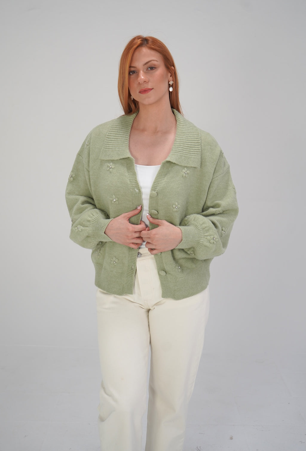 Sage Floral Cardigan