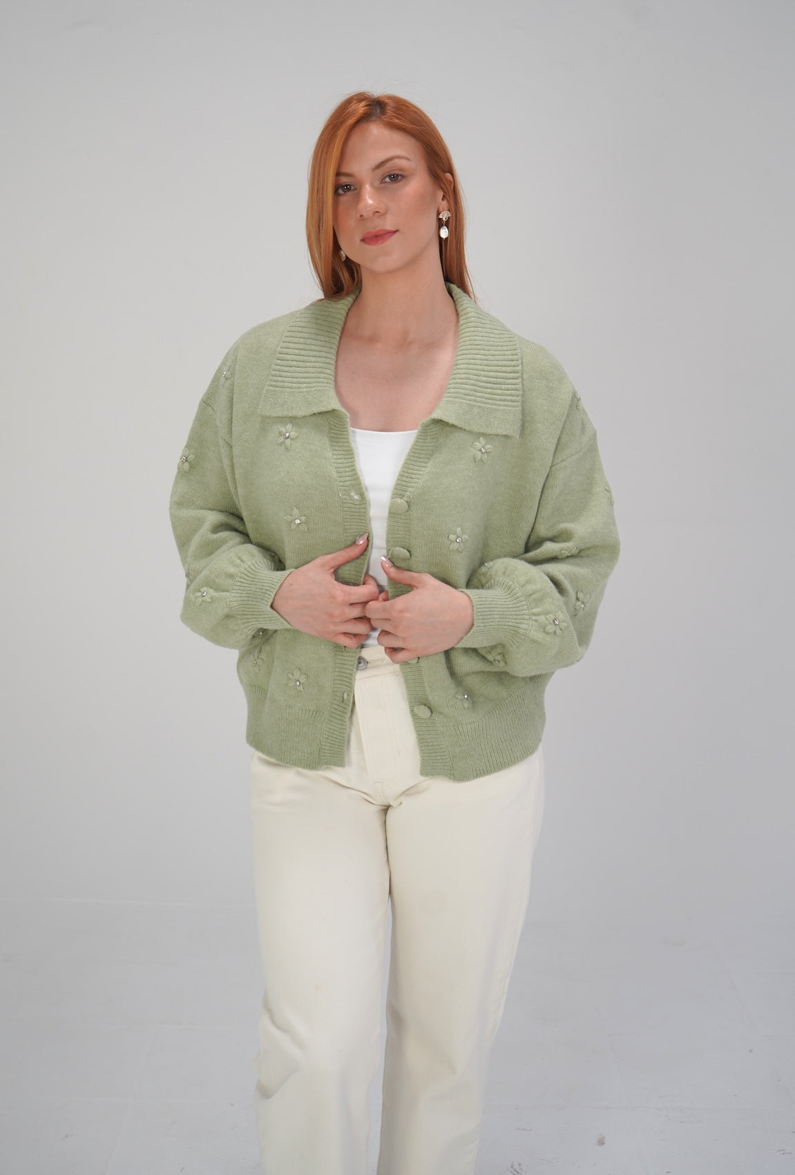 Sage Floral Cardigan