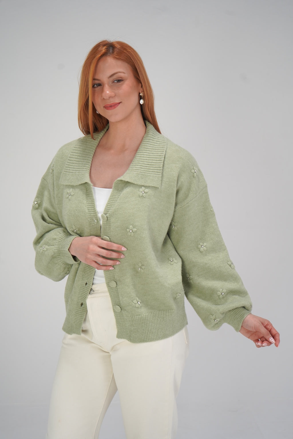 Sage Floral Cardigan